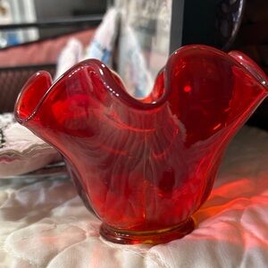 vintage Viking Glass bowl or candle holder, likely from the "Epic" line